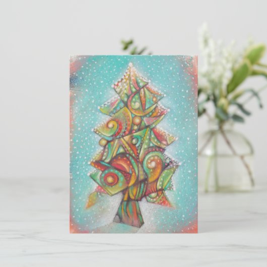 kerstboom bedankkaart (Staand voorkant)