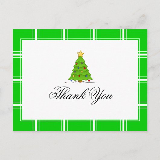 Kerstboom Bedankt Groen Briefkaart (Voorkant)