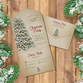 Kerstboom bedrijf vakantie feest Kraft Brown All In One Uitnodiging