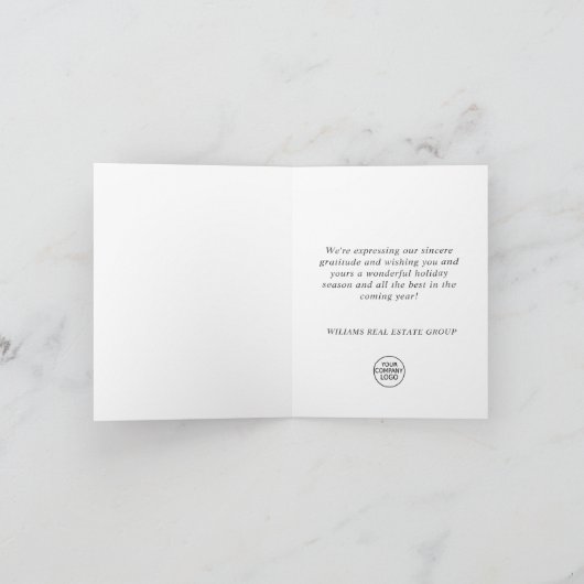 Kerstboom Bedrijfsbegroeting met Hulstbes Feestdagen Kaart (Binnen)