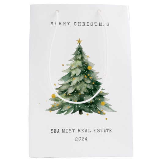 Kerstboom Bedrijfsmatig Medium Cadeauzakje (Voorkant)