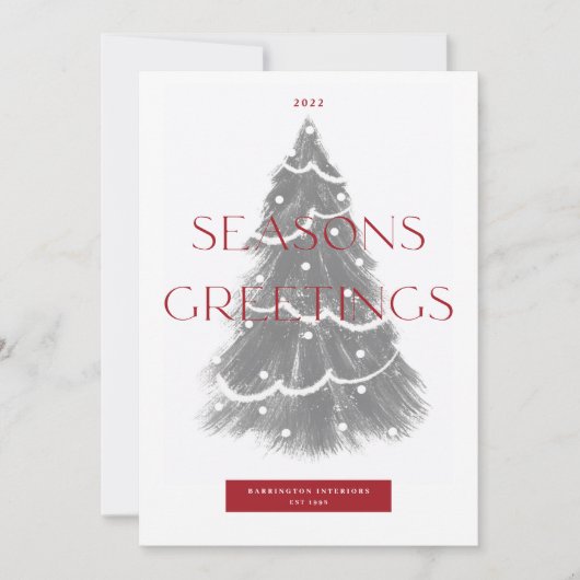 Kerstboom Bedrijfsseizoen Groeten Feestdagenkaart (Voorkant)