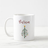 kerstboom Believe Cute Typografie Koffiemok (Links)