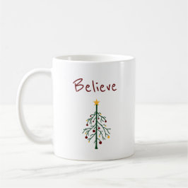 kerstboom Believe Cute Typografie Koffiemok