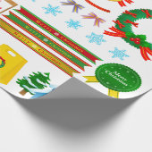 kerstboom Bell Advent Wreath Snowman Cadeaupapier (Hoek)