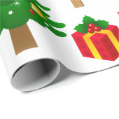 kerstboom Bell Advent Wreath Snowman Cadeaupapier (Rol Hoek)