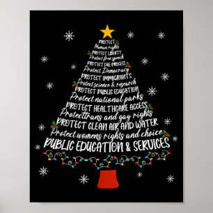 Kerstboom Bescherm Mensenrechten Bescherm Vrijheid Poster