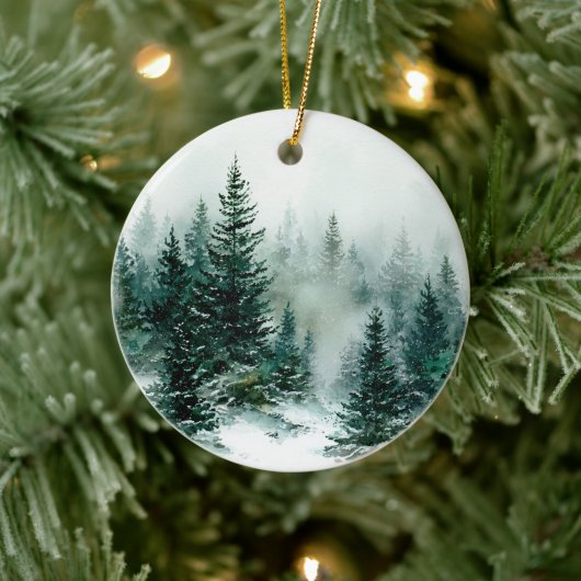 Kerstboom Besneeuwde Bomen Ornament (Boom)