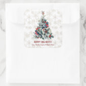 Kerstboom Bessen Kerstgroeten Monogram Vierkante Sticker (Tas)