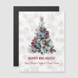 Kerstboom Bessen Kerstwensen Monogram Magnetische Uitnodiging