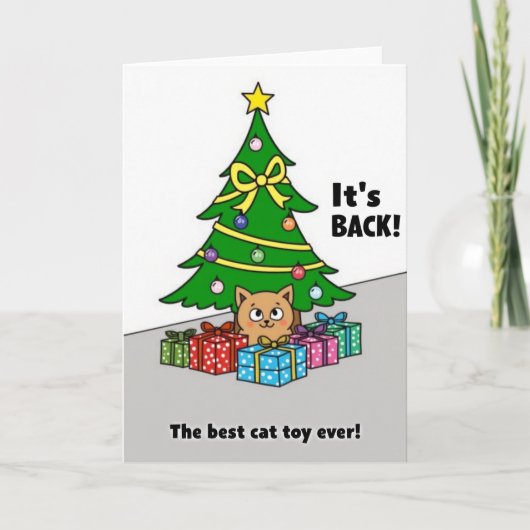 Kerstboom Beste Katten Speelgoed Ooit Kaart (Voorkant)