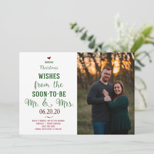 Kerstboom Bewaar de Datum Kaart (Staand voorkant)