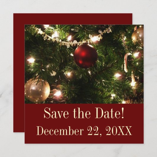 Kerstboom Bewaar de datummagneet Feestdagenkaart (Voorkant / Achterkant)