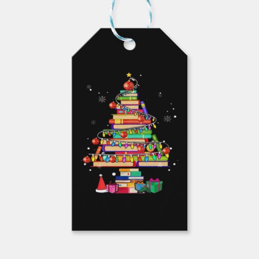 Kerstboom Bibliotheek Cadeaulabel (Voorkant)