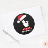 Kerstboom Bibliotheek Ronde Sticker (Envelop)