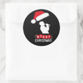 Kerstboom Bibliotheek Ronde Sticker (Tas)