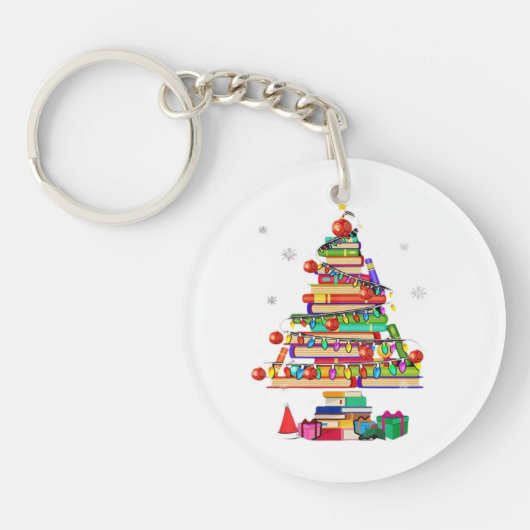 Kerstboom Bibliotheek Sleutelhanger (Voorkant)