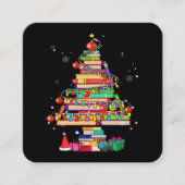 Kerstboom Bibliotheek Vierkante Visitekaartje (Voorkant)