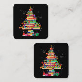 Kerstboom Bibliotheek Vierkante Visitekaartje (Voorkant / Achterkant)