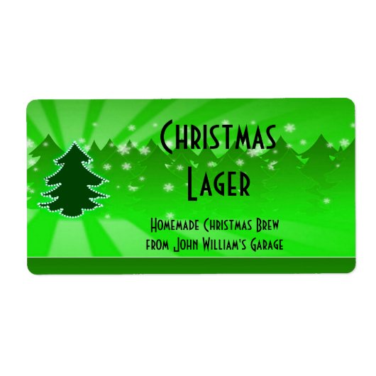 Kerstboom Bier Label (Voorkant)