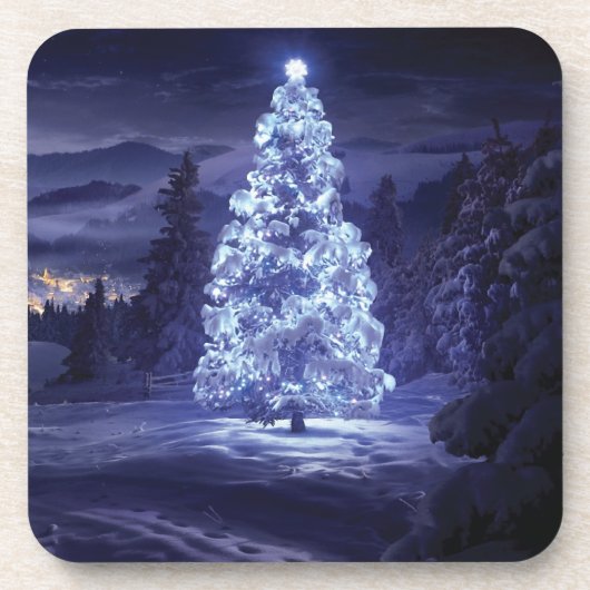 kerstboom bier onderzetter (Voorkant)