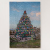 Kerstboom bij Block Island Harbor, RI Legpuzzel (Verticaal)