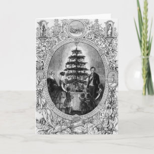 Kerstboom bij Windsor Kasteel, 1848 Feestdagen Kaart