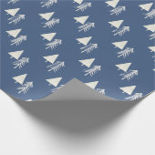 Kerstboom Blauw Wit Cadeaupapier (Hoek)