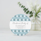 Kerstboom Blauwe Kerstavond Cirkel Kaart (Staand voorkant)