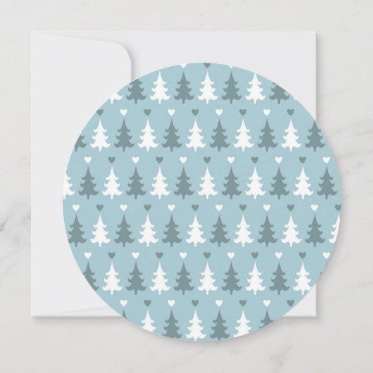 Kerstboom Blauwe Kerstavond Cirkel Kaart (Achterkant)