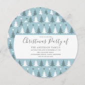 Kerstboom Blauwe Kerstavond Cirkel Kaart (Voorkant / Achterkant)