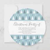 Kerstboom Blauwe Kerstavond Cirkel Kaart (Voorkant)