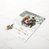 Kerstboom - Blauwe noot Kerstmis Folie Uitnodiging (Gedraaid)