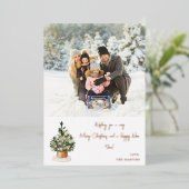 Kerstboom - Blauwe noot Kerstmis Folie Uitnodiging (Staand Voorkant)