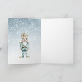 Kerstboom Blauwe Notenkraker Sneeuwvlokken Kaart (Binnen)