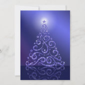 Kerstboom: Blauwe sterren en enkels Feestdagenkaart (Voorkant)