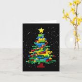 Kerstboom Blok Baksteen Bouwen Xmas Master Bouwer Kaart (Gele Bloem)