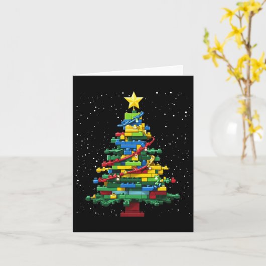 Kerstboom Blok Brick Building Xmas Master Bu Kaart (Gele Bloem)