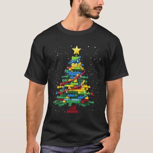 Kerstboom Blok Brick Building Xmas Master Bu T-shirt (Voorkant)