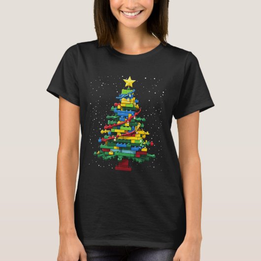 Kerstboom Blok Brick Building Xmas Master Bu T-shirt (Voorkant)