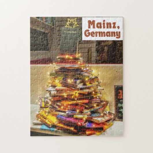 Kerstboom boeken - Mainz, Duitsland Legpuzzel (Verticaal)