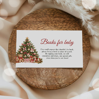 Kerstboom Boeken voor Baby Baby Shower Informatiekaartje