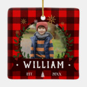 Kerstboom Boerderij dennenbomen boerderij stijl Keramisch Ornament (Achterkant)