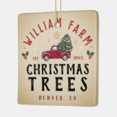 Kerstboom Boerderij dennenbomen boerderij stijl Keramisch Ornament (Links)