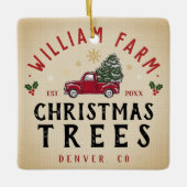 Kerstboom Boerderij dennenbomen boerderij stijl Keramisch Ornament (Voorkant)