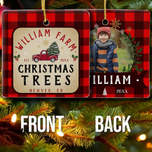 Kerstboom Boerderij dennenbomen boerderij stijl Keramisch Ornament
