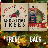 Kerstboom Boerderij dennenbomen boerderij stijl Keramisch Ornament