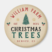 Kerstboom Boerderij dennenbomen boerderij stijl Magneet (Voorkant)