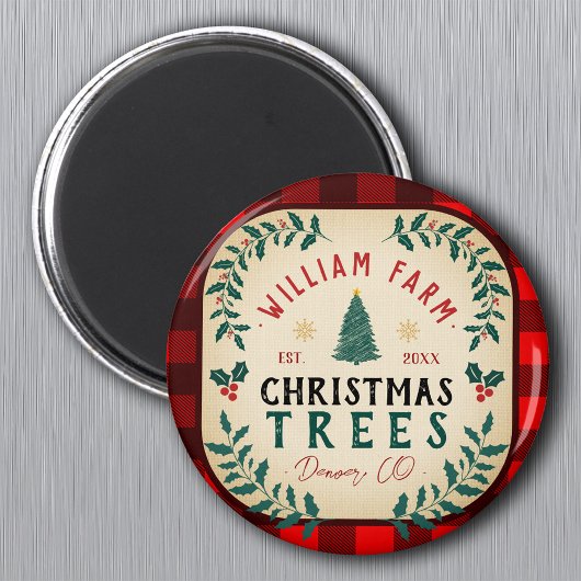 Kerstboom Boerderij dennenbomen boerderij stijl Magneet