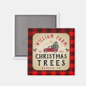 Kerstboom Boerderij dennenbomen boerderij stijl Magneet (Voorkant / Achterkant)